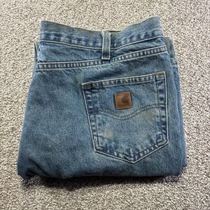 Carhartt B460 LVB Jeans Mens 40x30 Blue Medium Wash Relaxed Denim Tag 42x32‎
